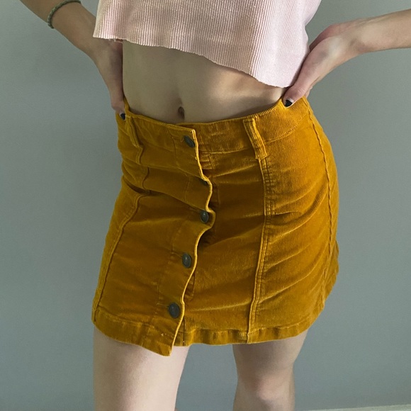 Yellow Corduroy Skirt - Picture 1 of 2